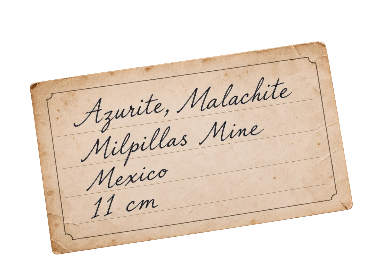 Handwritten provenance label