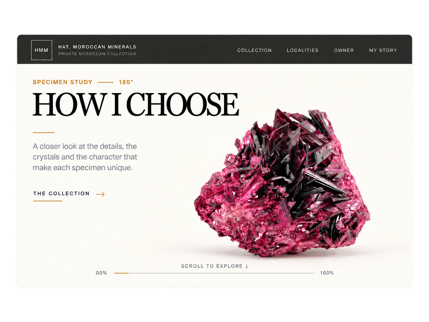 Hat Moroccan Minerals specimen study interface